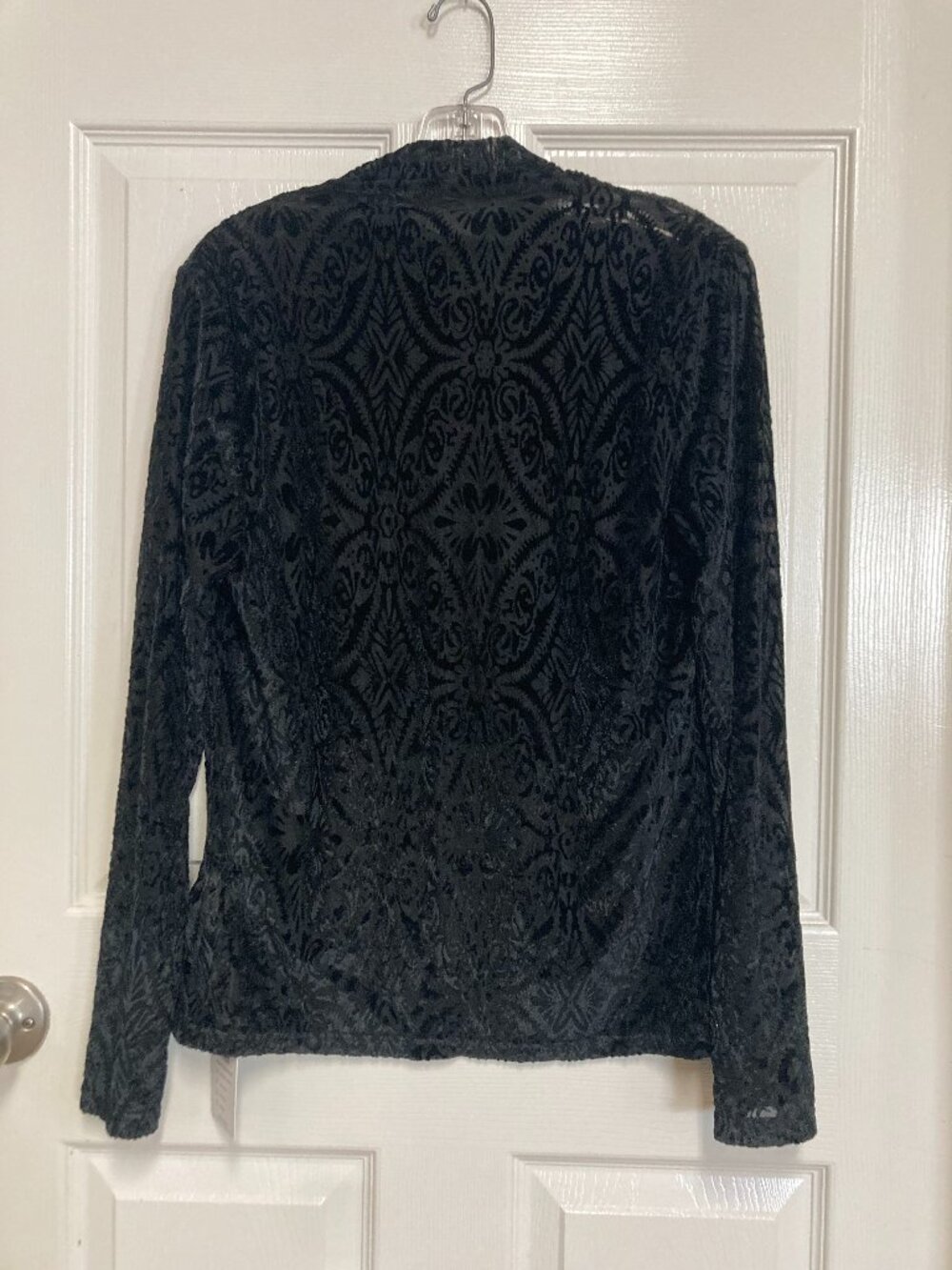 miduo New WIth Tags blouse long sleeve black see through size XL Women's